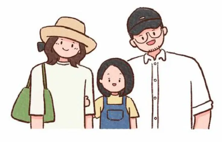Ảnh Gia Đình Hoạt Hình 4 Người Với 2 Con Gái Đáng Yêu 4