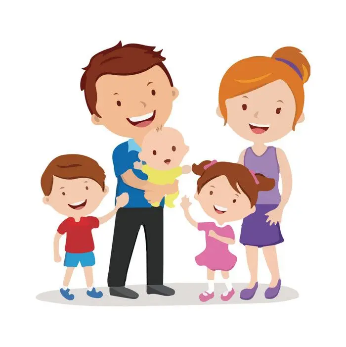 Ảnh Gia Đình Hoạt Hình 4 Người Với 2 Con Gái Đáng Yêu 11