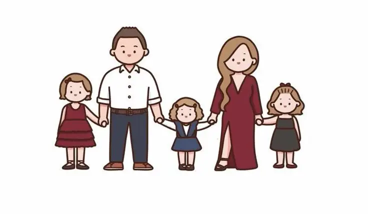 Ảnh Gia Đình Hoạt Hình 4 Người Với 2 Con Gái Đáng Yêu 20