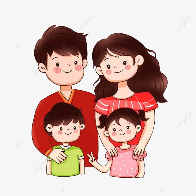 Ảnh Gia Đình Hoạt Hình 4 Người Với 2 Con Gái Đáng Yêu 40
