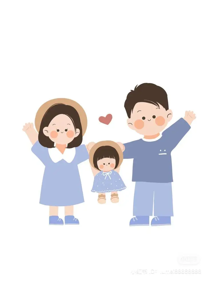 Ảnh Gia Đình Hoạt Hình 4 Người Với 2 Con Gái Đáng Yêu 54