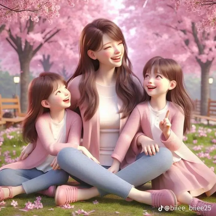Ảnh Gia Đình Hoạt Hình 4 Người Với 2 Con Gái Đáng Yêu 82