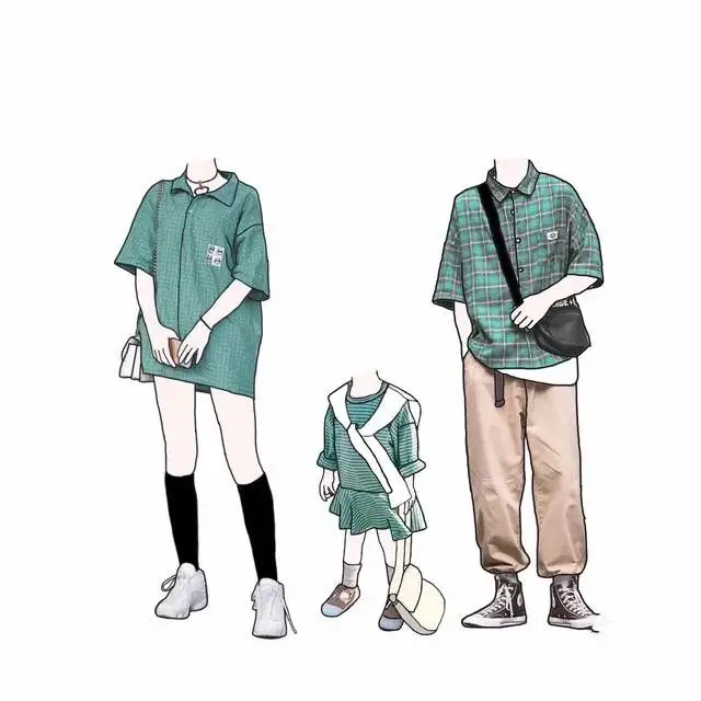 Ảnh Gia Đình Hoạt Hình 4 Người Với 2 Con Gái Đáng Yêu 83
