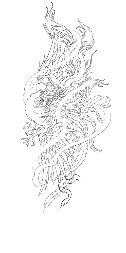 Bản Vẽ Hình Xăm Phượng Hoàng: Nghệ Thuật và Biểu Tượng Cao Quý 20