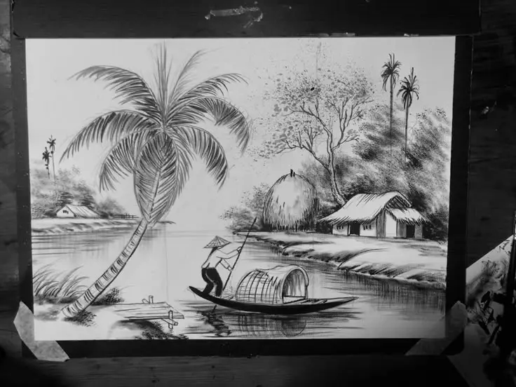 Vẽ Tranh Phong Cảnh Trong Hình Tròn - Kỹ Thuật Bằng Bút Chì 10