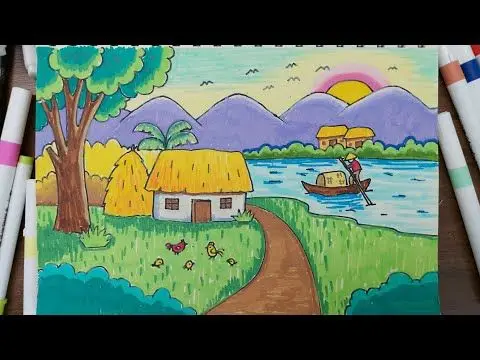 Vẽ Tranh Phong Cảnh Trong Hình Tròn - Kỹ Thuật Bằng Bút Chì 38
