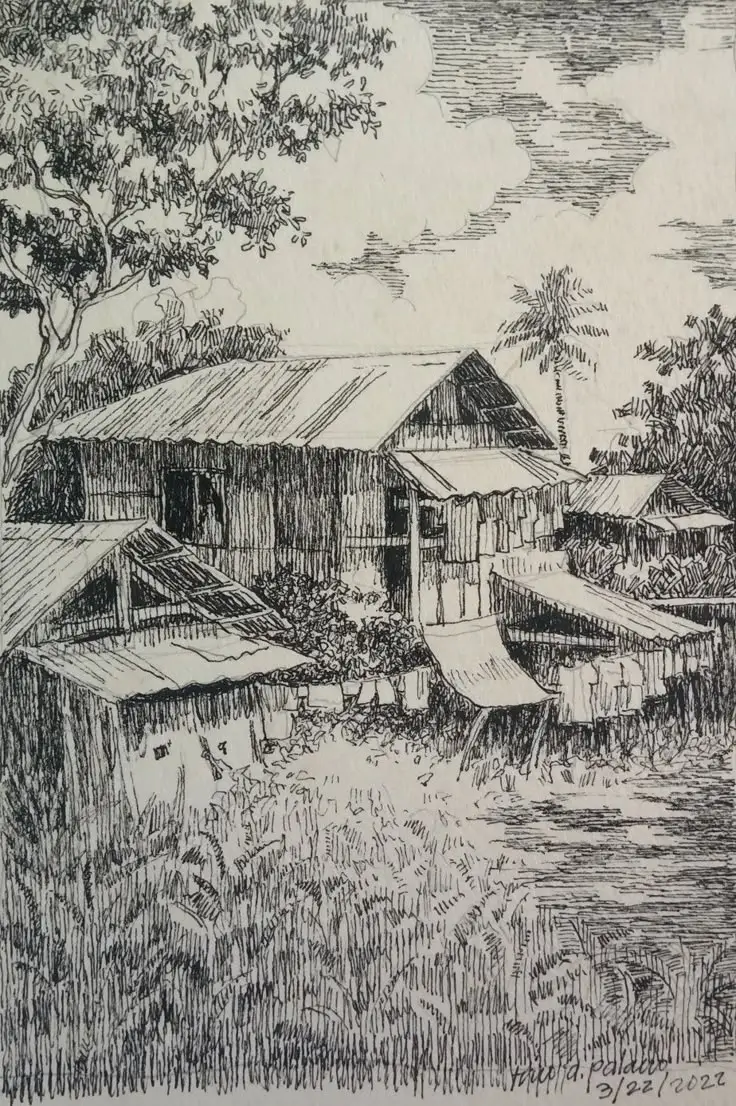 Vẽ Tranh Phong Cảnh Trong Hình Tròn - Kỹ Thuật Bằng Bút Chì 48