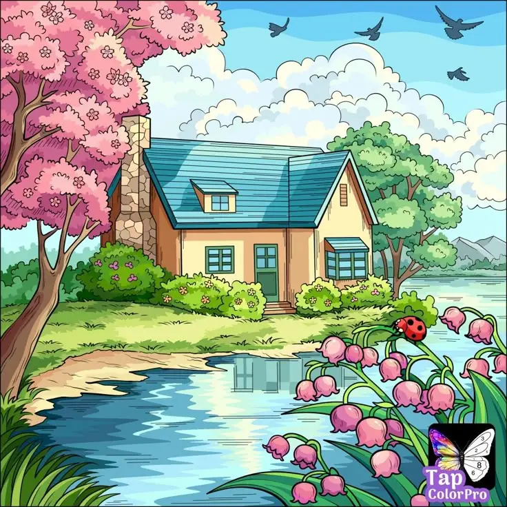 Vẽ Tranh Phong Cảnh Trong Hình Tròn - Kỹ Thuật Bằng Bút Chì 59
