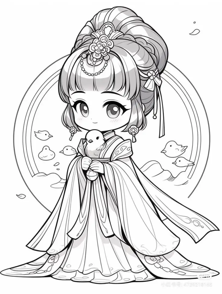 Chibi Tranh Tô Màu Công Chúa: Tăng Cường Sáng Tạo Với 100 Hình Ảnh 47