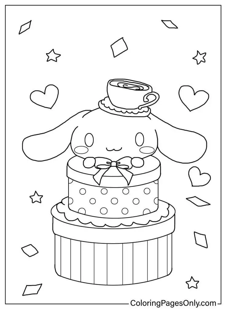 Cinnamon rolls coloring pages - Tô màu Cinnamoroll dễ thương 4