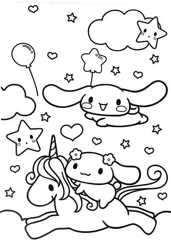 Cinnamon rolls coloring pages - Tô màu Cinnamoroll dễ thương 6