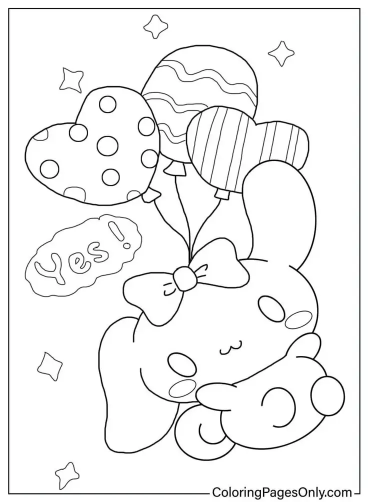 Cinnamon rolls coloring pages - Tô màu Cinnamoroll dễ thương 12