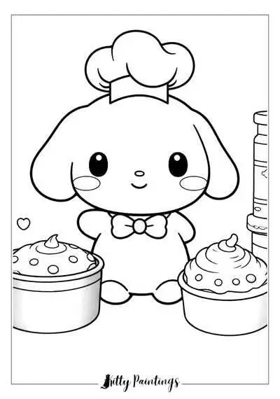 Cinnamon rolls coloring pages - Tô màu Cinnamoroll dễ thương 15