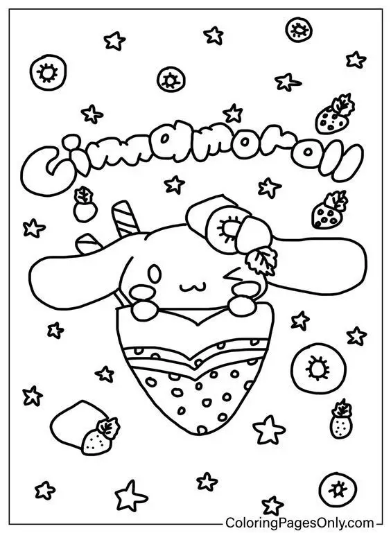 Cinnamon rolls coloring pages - Tô màu Cinnamoroll dễ thương 20