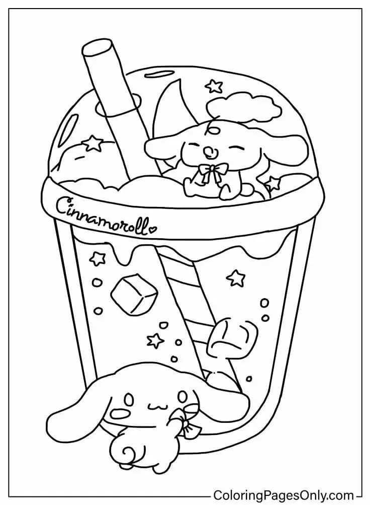 Cinnamon rolls coloring pages - Tô màu Cinnamoroll dễ thương 22