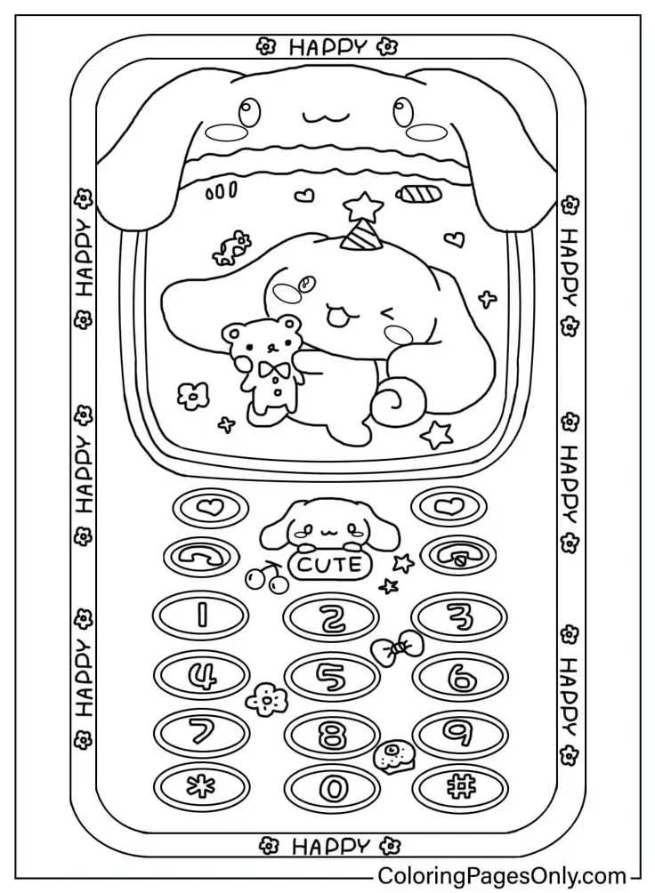 Cinnamon rolls coloring pages - Tô màu Cinnamoroll dễ thương 23