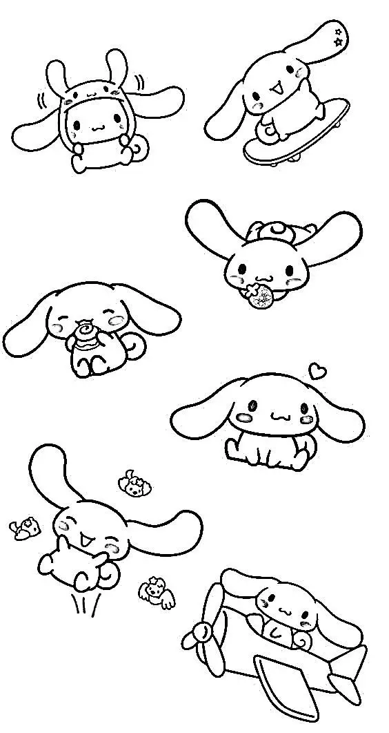 Cinnamon rolls coloring pages - Tô màu Cinnamoroll dễ thương 34