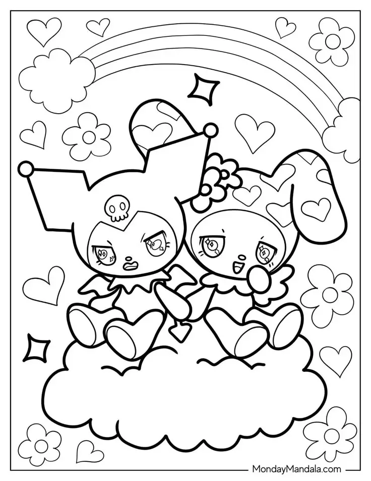 Cinnamon rolls coloring pages - Tô màu Cinnamoroll dễ thương 37