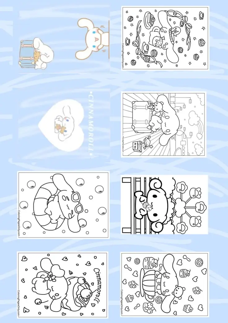 Cinnamon rolls coloring pages - Tô màu Cinnamoroll dễ thương 38