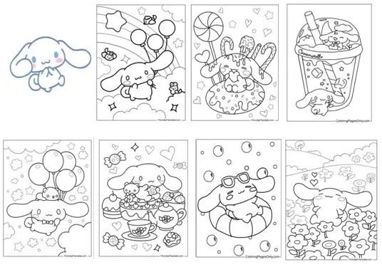 Cinnamon rolls coloring pages - Tô màu Cinnamoroll dễ thương 39