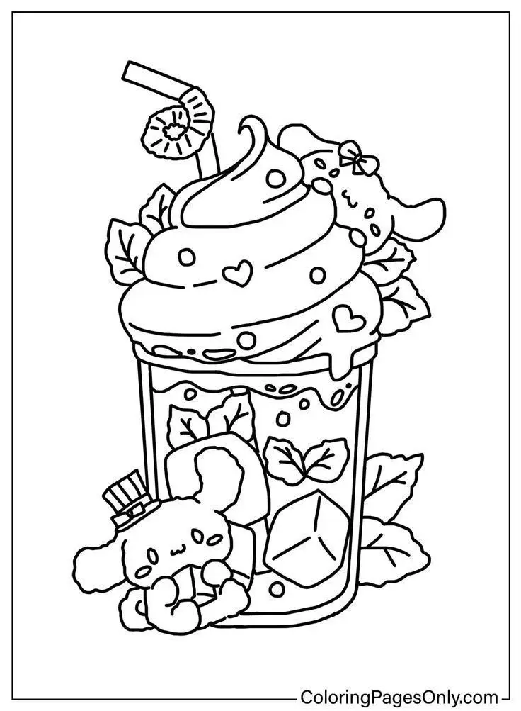 Cinnamon rolls coloring pages - Tô màu Cinnamoroll dễ thương 48