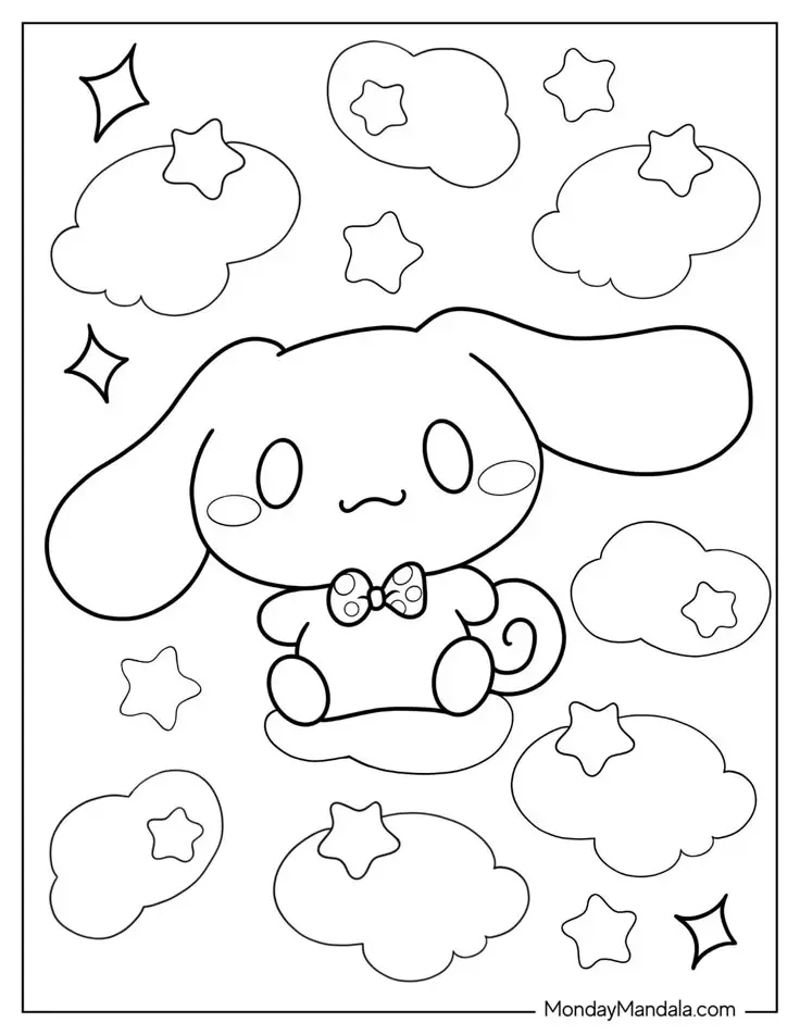Cinnamon rolls coloring pages - Tô màu Cinnamoroll dễ thương 54