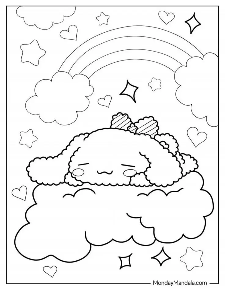 Cinnamon rolls coloring pages - Tô màu Cinnamoroll dễ thương 55