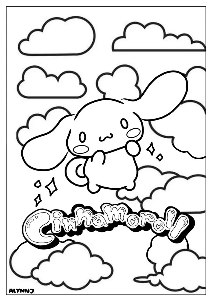 Cinnamon rolls coloring pages - Tô màu Cinnamoroll dễ thương 62