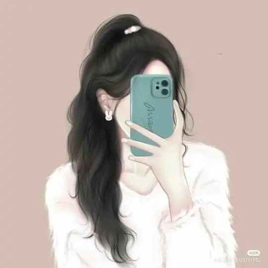 Hình avatar đẹp anime cô gái cầm điện thoại che mặt 4