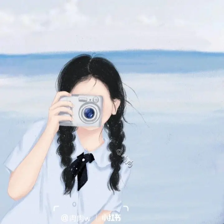 Hình avatar đẹp anime cô gái cầm điện thoại che mặt 13