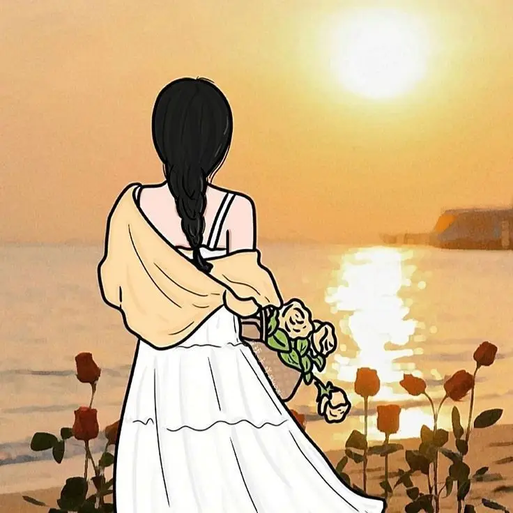 Hình avatar đẹp anime cô gái cầm điện thoại che mặt 17