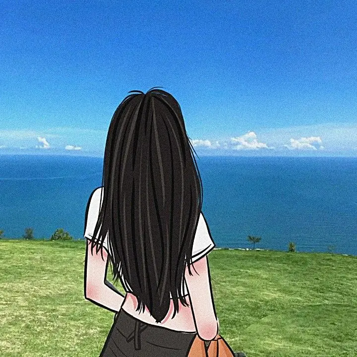 Hình avatar đẹp anime cô gái cầm điện thoại che mặt 28