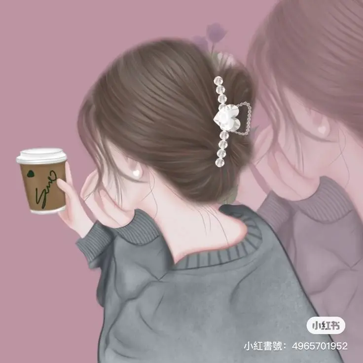Hình avatar đẹp anime cô gái cầm điện thoại che mặt 30