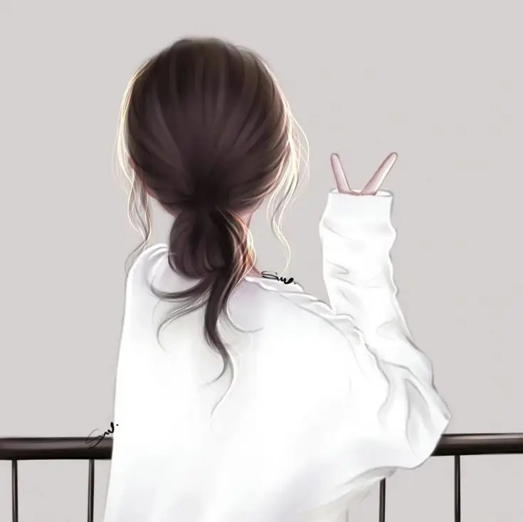 Hình avatar đẹp anime cô gái cầm điện thoại che mặt 34