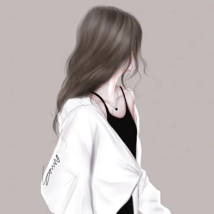 Hình avatar đẹp anime cô gái cầm điện thoại che mặt 37