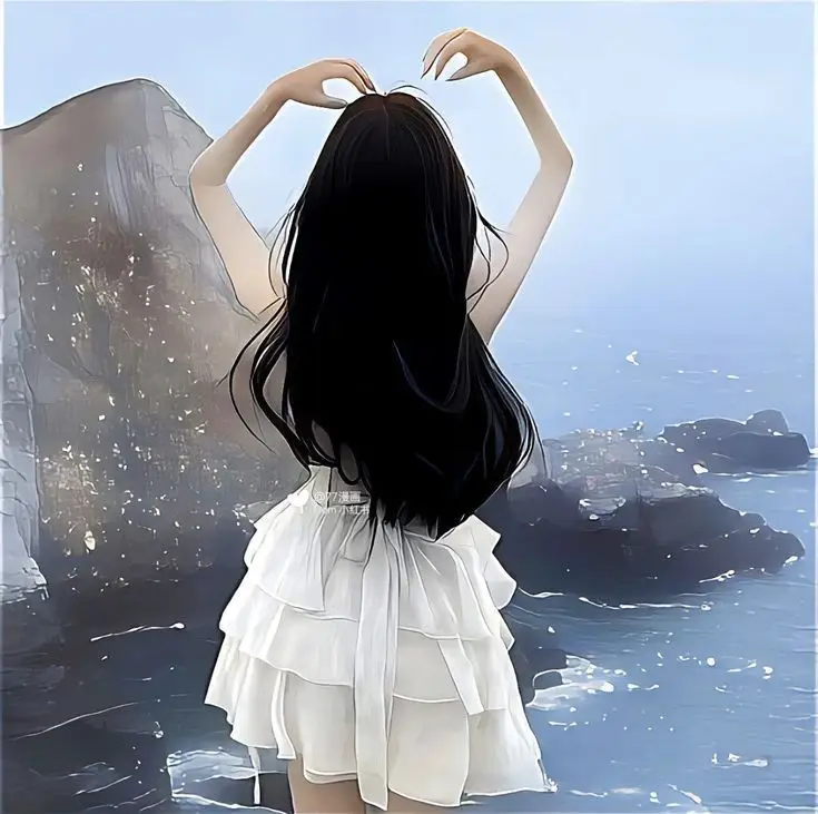 Hình avatar đẹp anime cô gái cầm điện thoại che mặt 56