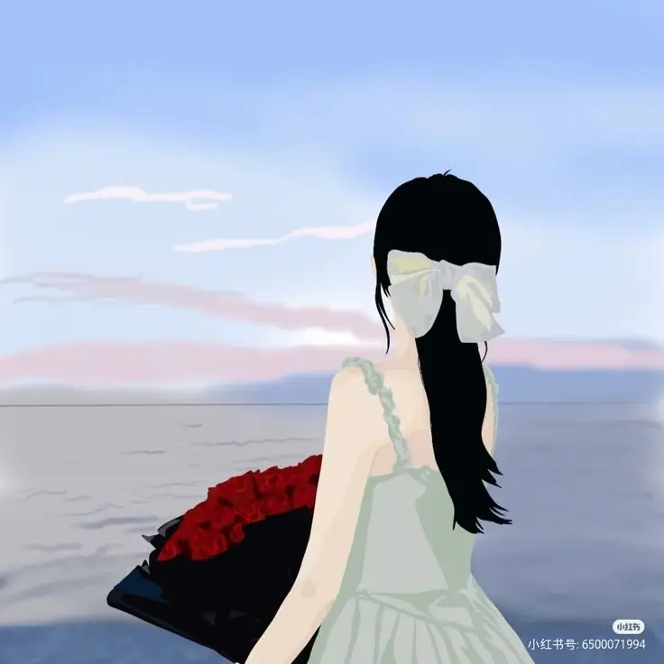 Hình avatar đẹp anime cô gái cầm điện thoại che mặt 58