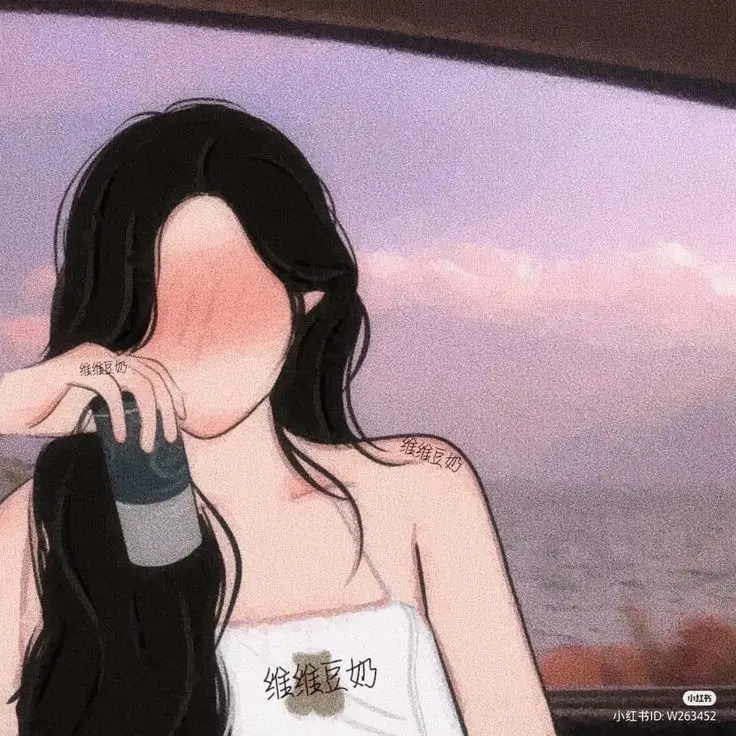 Hình avatar đẹp anime cô gái cầm điện thoại che mặt 61