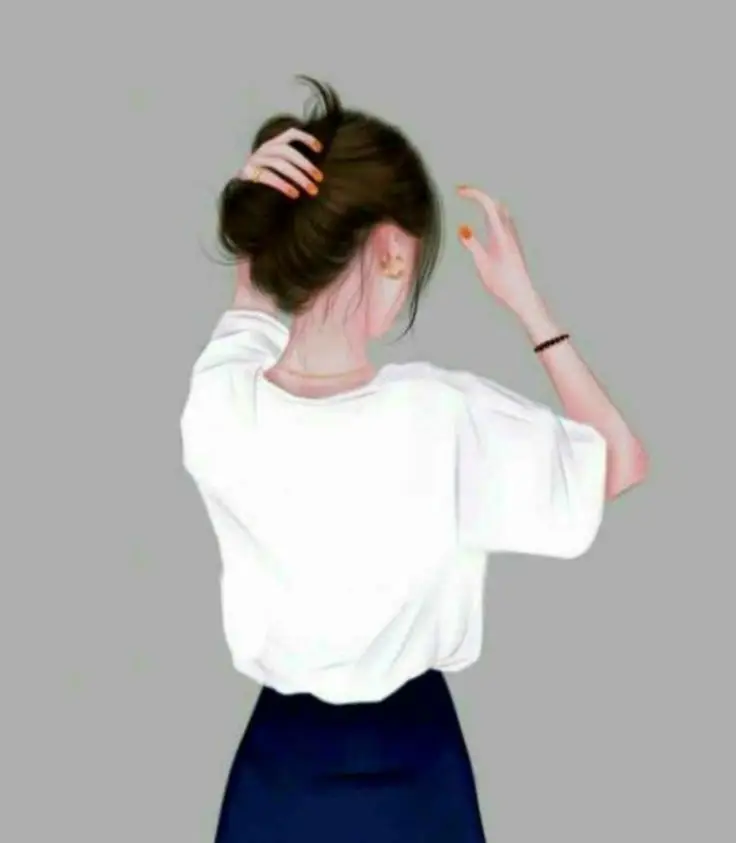 Hình avatar đẹp anime cô gái cầm điện thoại che mặt 73