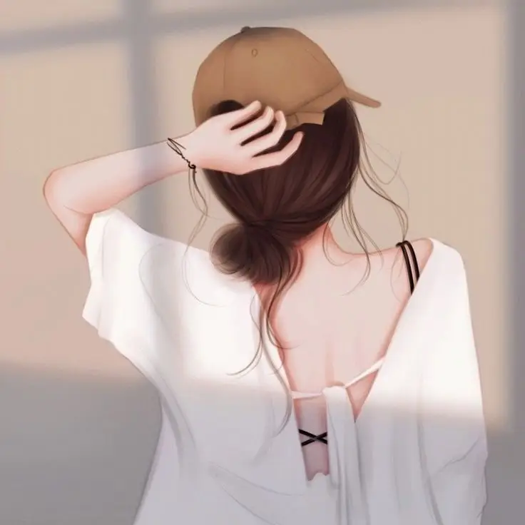 Hình avatar đẹp anime cô gái cầm điện thoại che mặt 76
