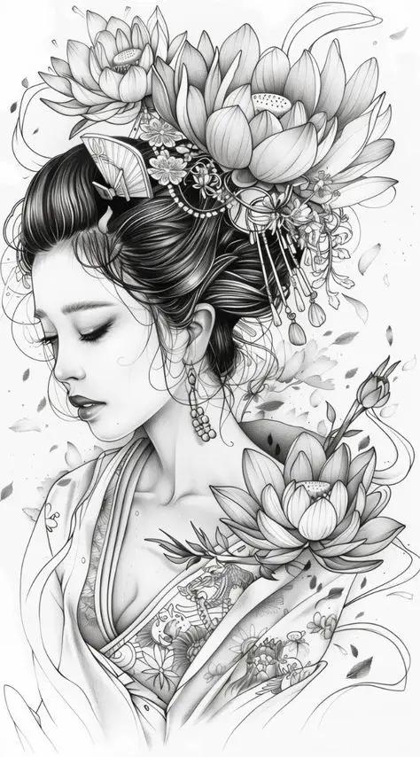 Hình Xăm Cô Gái Nhật: Biểu Tượng Nghệ Thuật Và Cá Tính 16