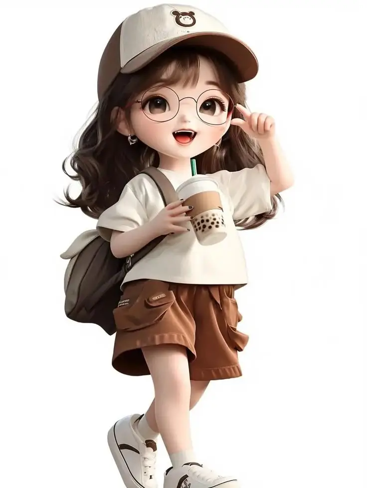 Cô gái uống trà sữa chibi dễ thương 3