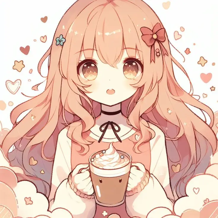 Cô gái uống trà sữa chibi dễ thương 4
