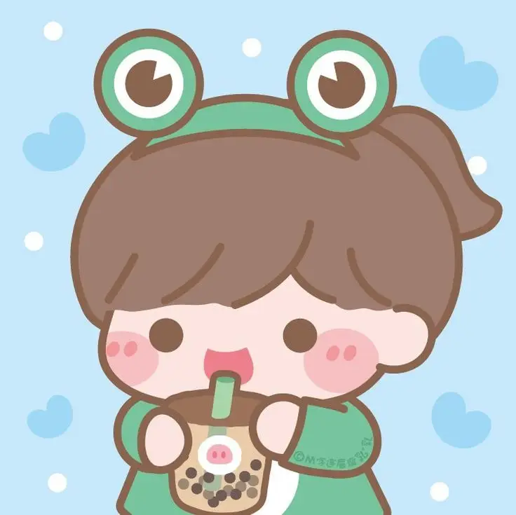 Cô gái uống trà sữa chibi dễ thương 6