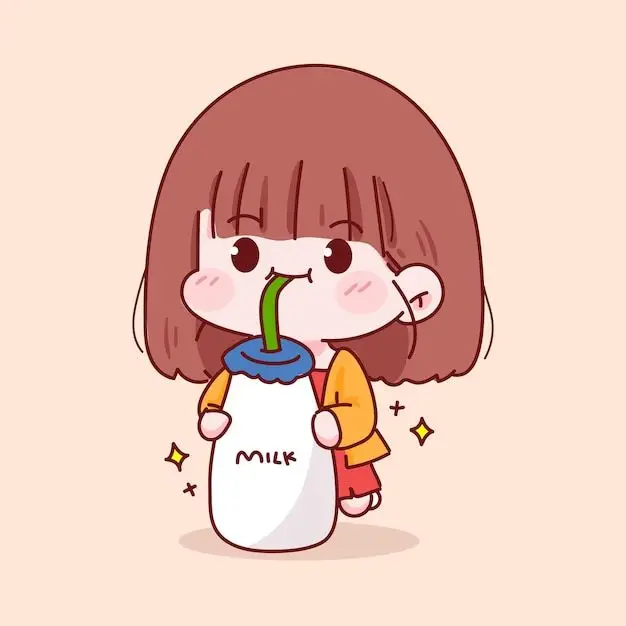 Cô gái uống trà sữa chibi dễ thương 8