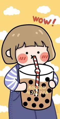 Cô gái uống trà sữa chibi dễ thương 11