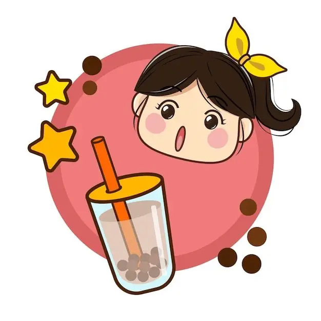 Cô gái uống trà sữa chibi dễ thương 15