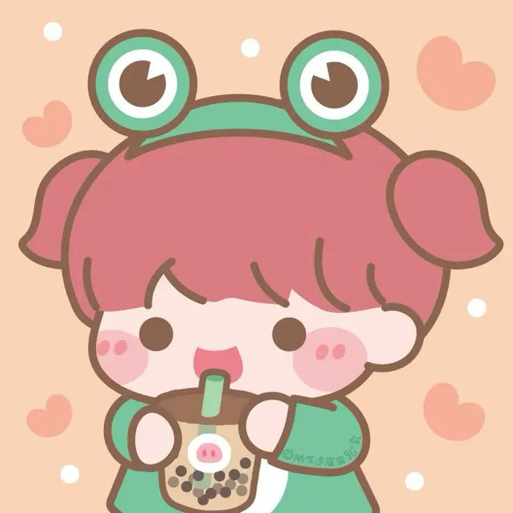 Cô gái uống trà sữa chibi dễ thương 18