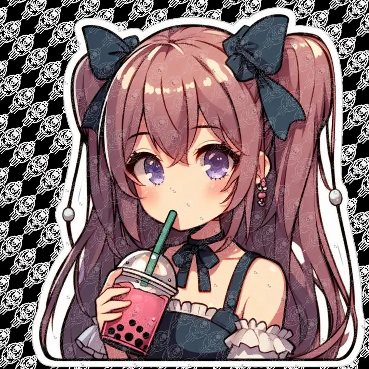 Cô gái uống trà sữa chibi dễ thương 20