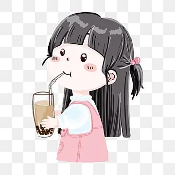 Cô gái uống trà sữa chibi dễ thương 24